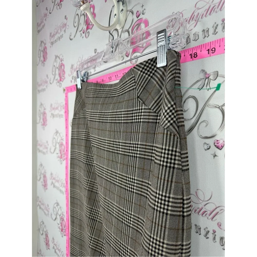 RW&CO. Skirt striped Plaid Pencil Skirt in Brown, Black and Cream
